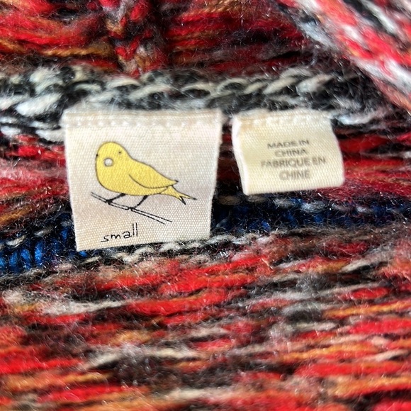 Anthropologie Yellow Bird Cascade Chunky Knit Asymmetrical Draped Cardigan - S - Picture 9 of 12